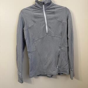 Lululemon Kanto Catch Me 1/2 Zip
Heathered Herringbone Heathered White Slate Sz8